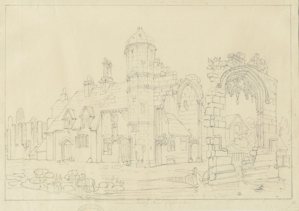 Dudley Priory: blyantstegning, nd [1800-tallet] af John Coney