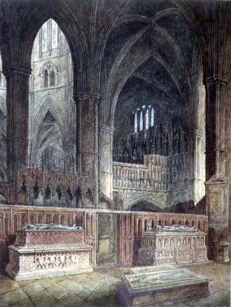 Interiør af St.Edmunds Chapel, Westminster Abbey, 19. århundrede af John Coney