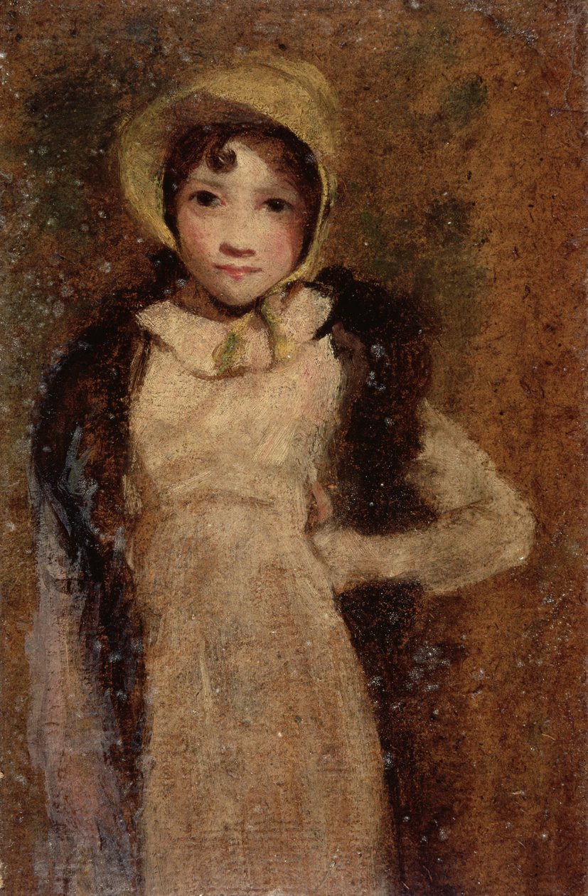 En pige, menes at være kunstnerens datter (olie på papir lagt om bord) af John Constable