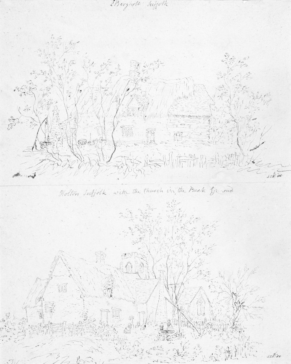 Et ødelagt sommerhus ved Capel, Suffolk af John Constable