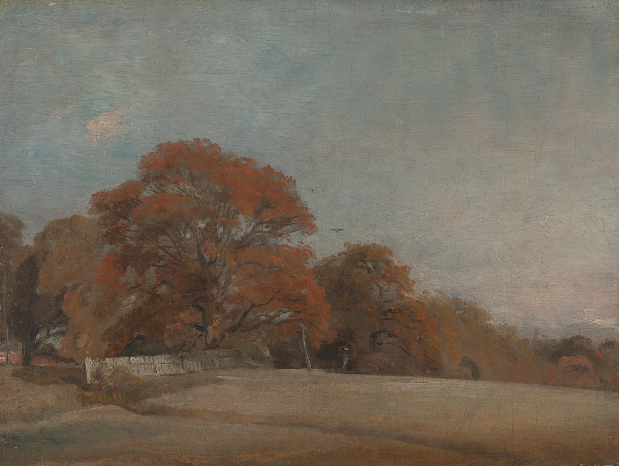 Et efterårslandskab ved Østre Bergholt, mellem 1805 og 1808. af John Constable