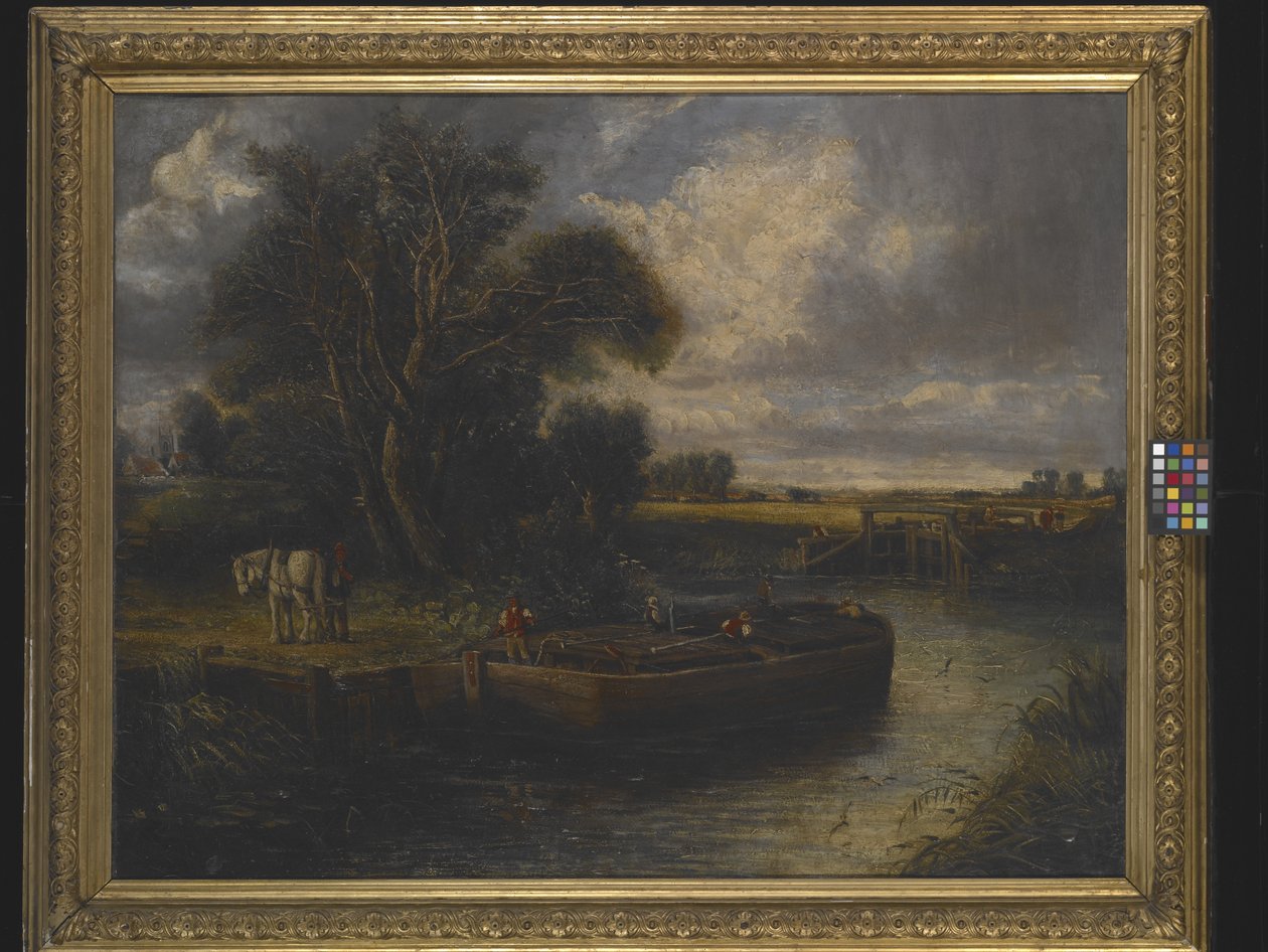 Barge On The Canal (olie på lærred) af John Constable