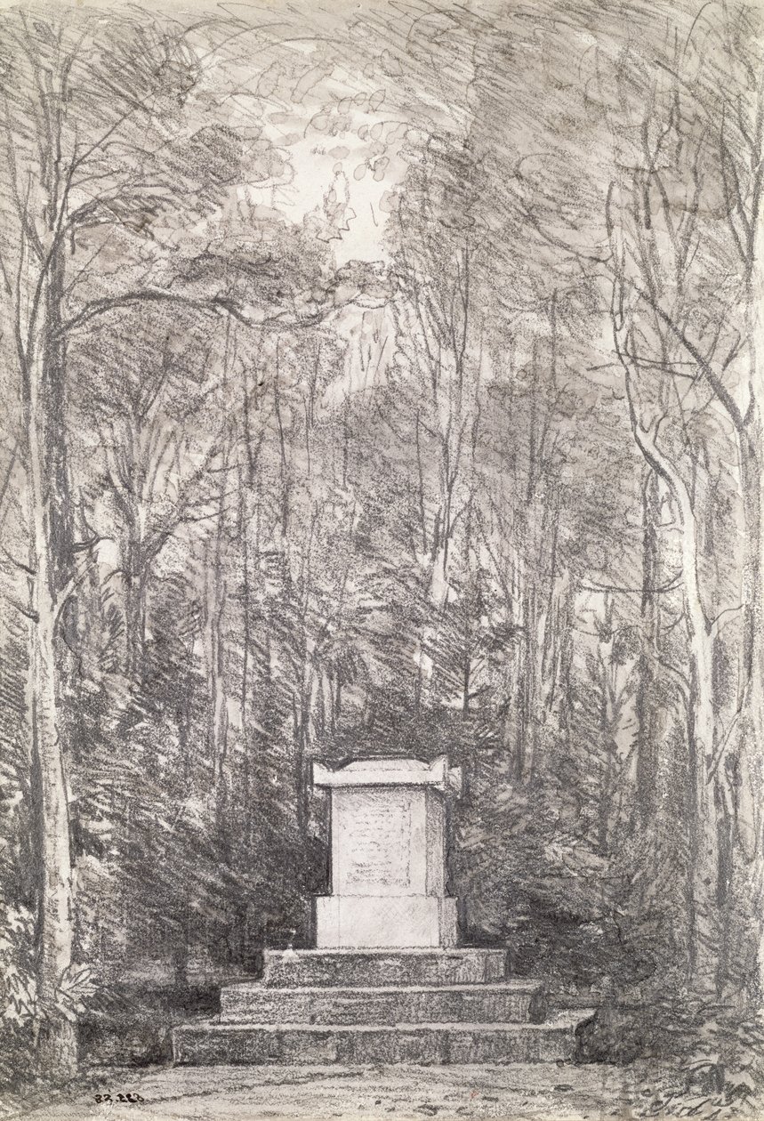 Cenotaph til Sir Joshua Reynolds i Coleorton Hall, Leicestershire, 1823 (blyantstegning) af John Constable