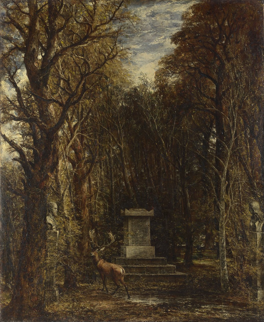 Mindesmærke til ære for Sir Joshua Reynolds, opført på grunden til Coleorton Hall i Leicestershire af den afdøde Sir George Beaumont, Bt. af John Constable