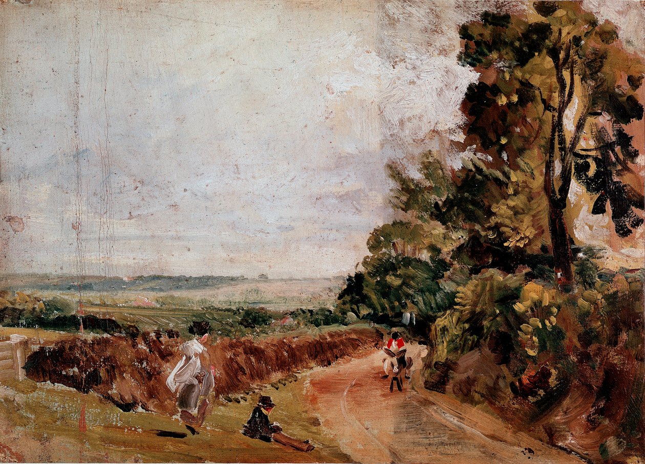 Landevej mellem East Bergholt og Flatford Maleri af John Constable (1776-1837) 1811 ca. Sol. 24,2x33 cm London, Victoria and Albert Museum af John Constable