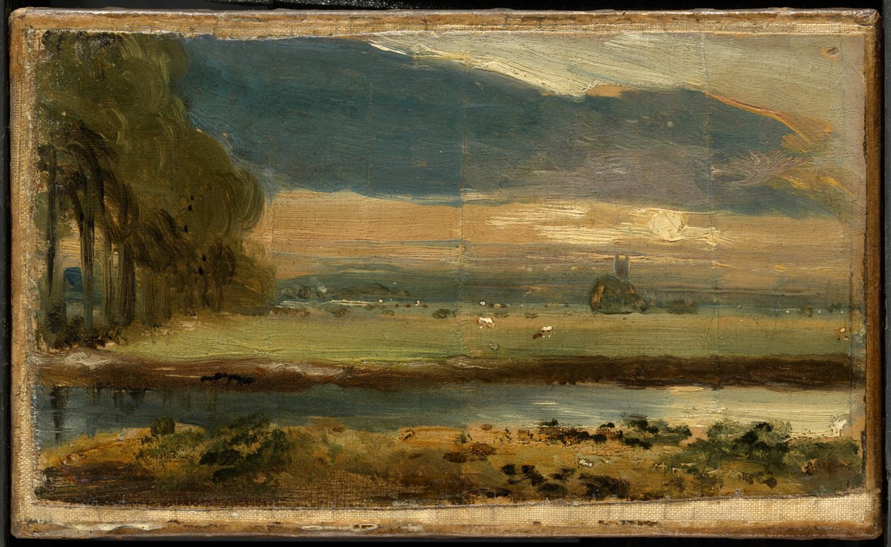 Dedham Kirke set fra Flatford af John Constable
