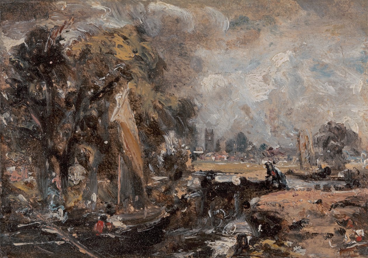 Dedham Lock, mellem 1819 og 1820. af John Constable