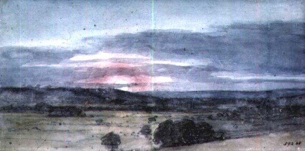 Dedham Vale fra Øst Bergholt: Solnedgang af John Constable
