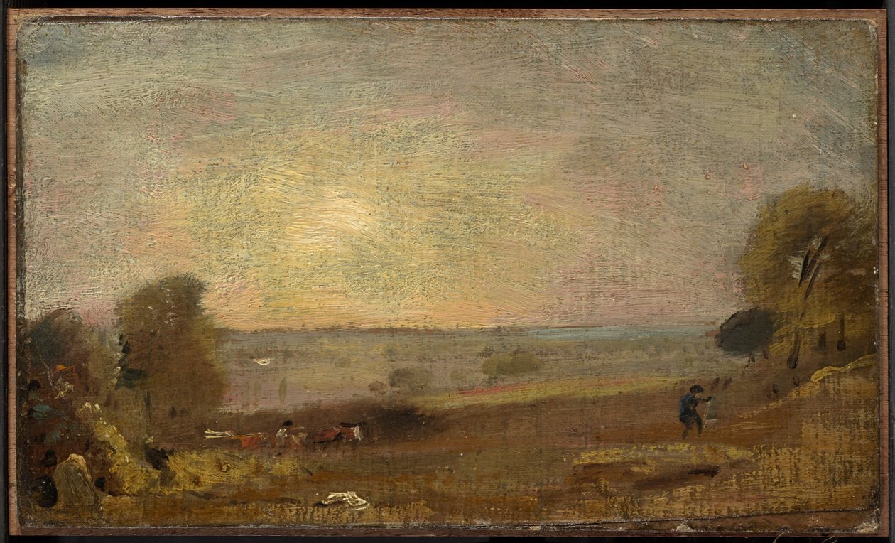 Dedham Vale fra vejen til East Bergholt, solnedgang af John Constable