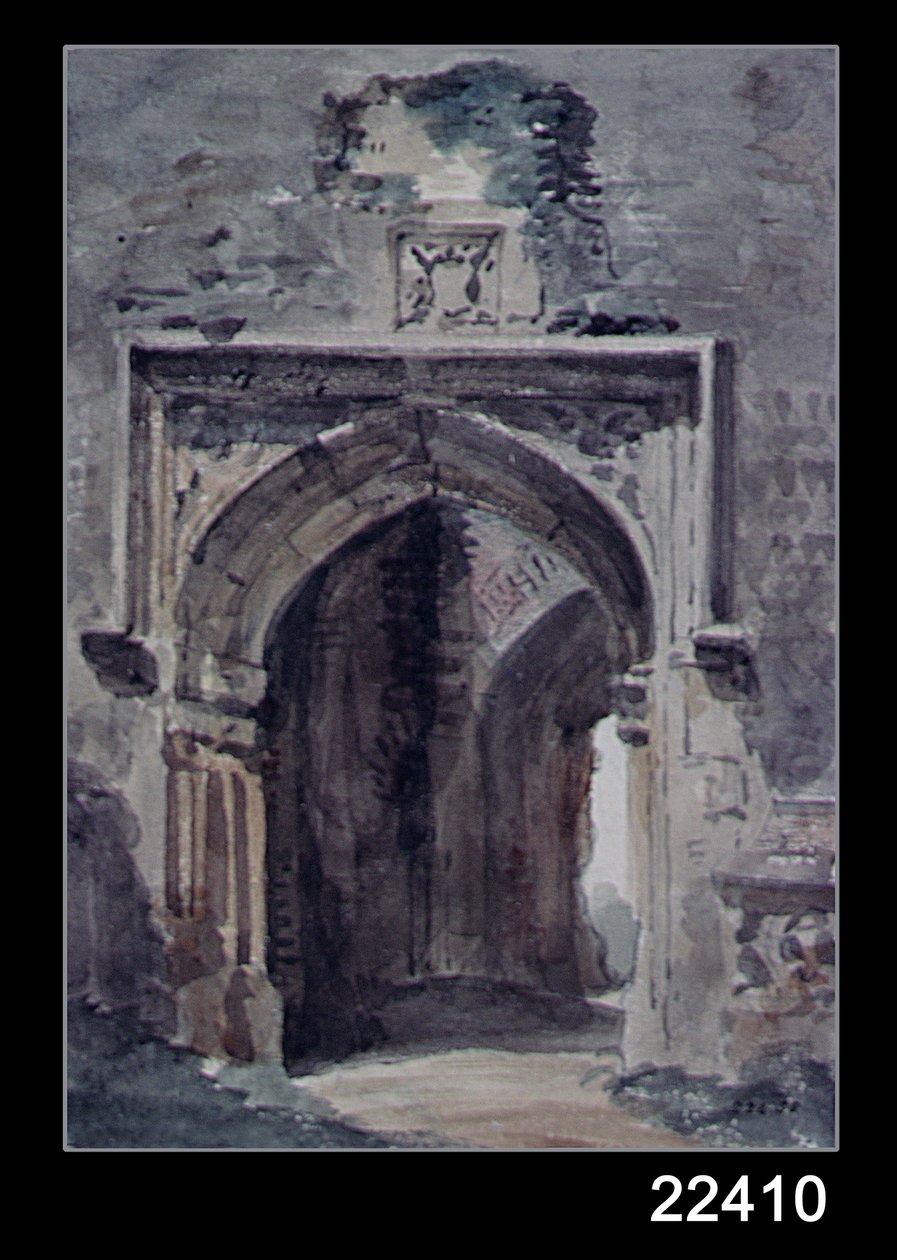 Østre Bergholt Kirke: Sydbuegangen til det ødelagte tårn, 1806 af John Constable