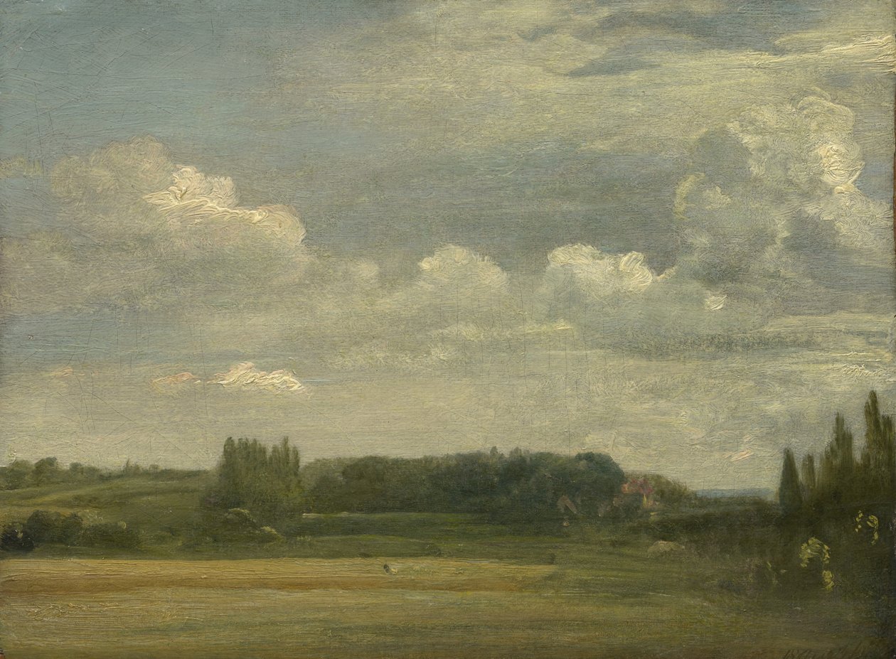 Østre Bergholt Fælled, Udsigt mod Præstegården, 18. august 1813 af John Constable