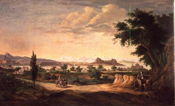 Figurer med et æsel, Korfu i det fjerne af John Constable