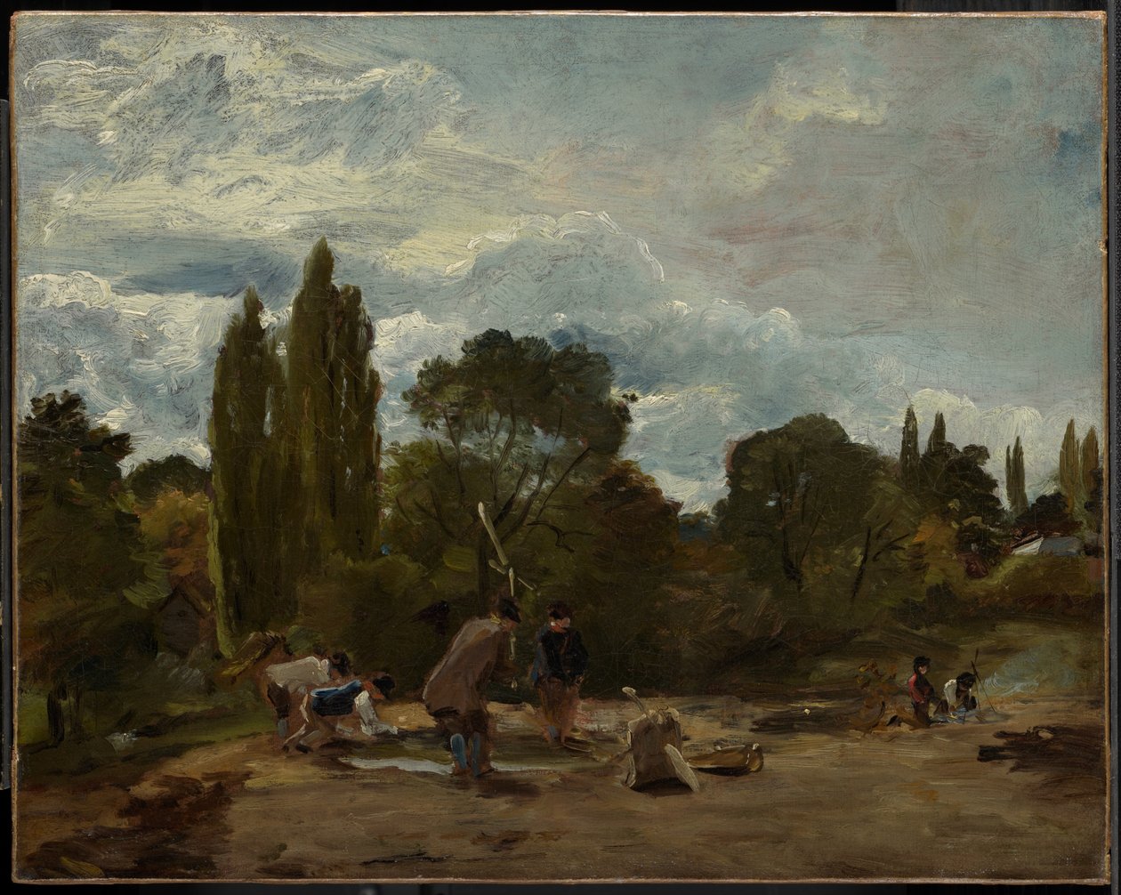 Tærskning af roehoveder, East Bergholt af John Constable