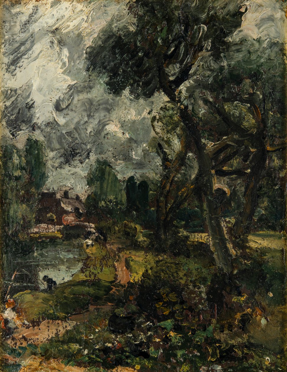 Flatford Mill fra broen, ca. 1814-17 (olie på lærred) af John Constable