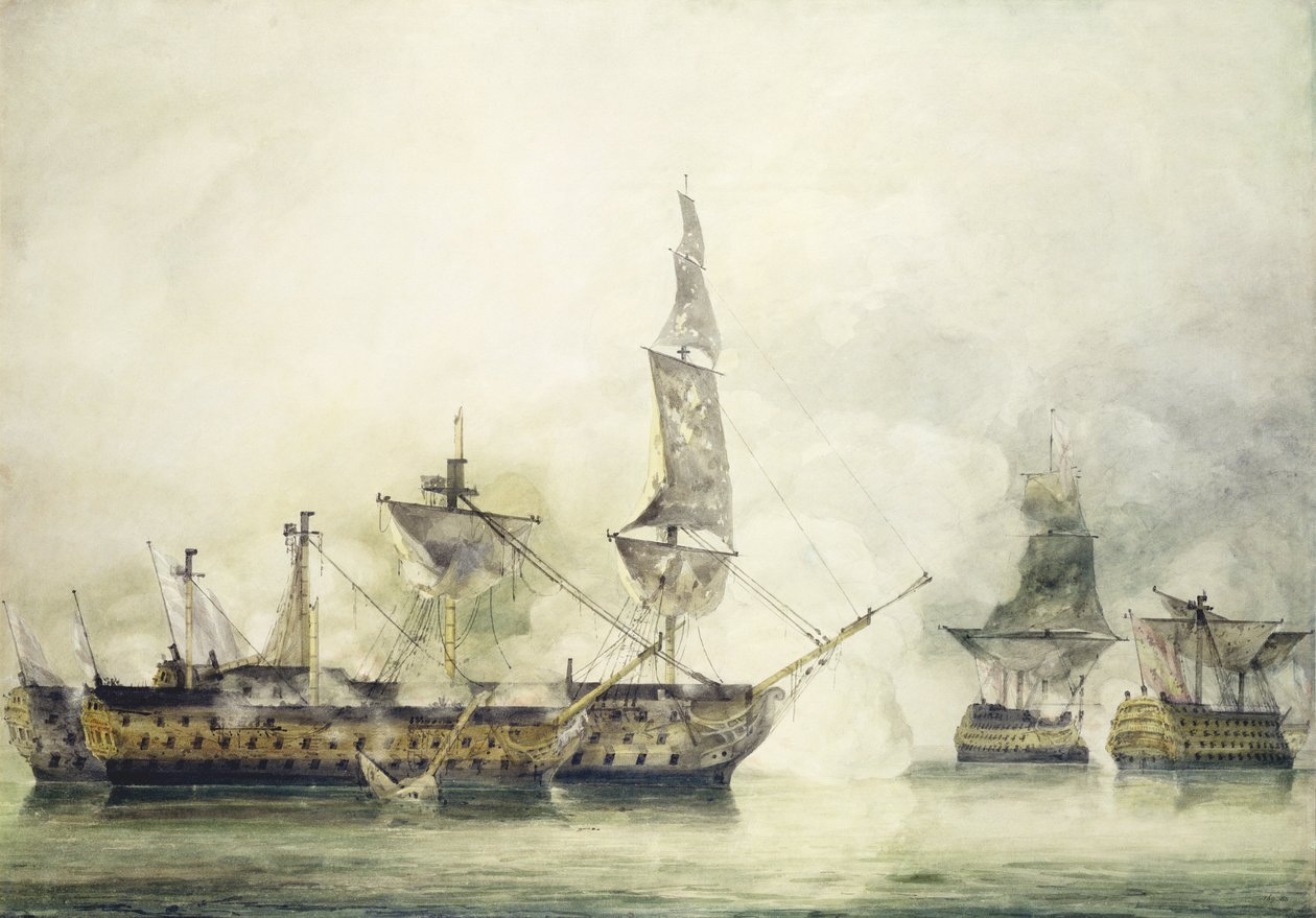 H.M.S. Sejr i slaget ved Trafalgar, 1805, af John Constable