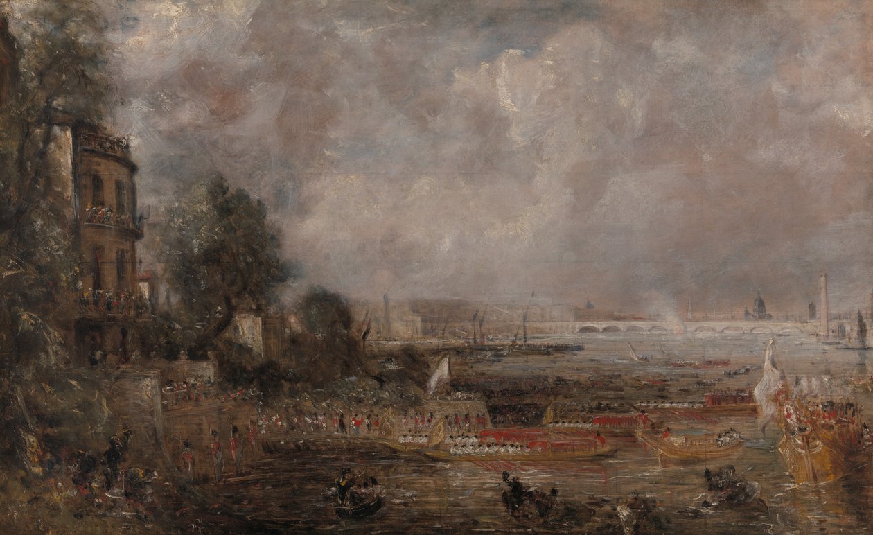 Skitse i halv størrelse til åbningen af Waterloo Bridge "Whitehall Stairs, 18. juni 1817", 1829 til 183 af John Constable