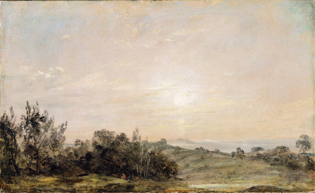 Hampstead Heath, ser mod Harrow, 1821-22 (olie på papir lagt på lærred) af John Constable