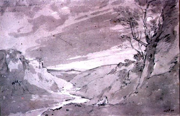 På duen nær Buxton, 1801 (blyant og sepia wash) af John Constable