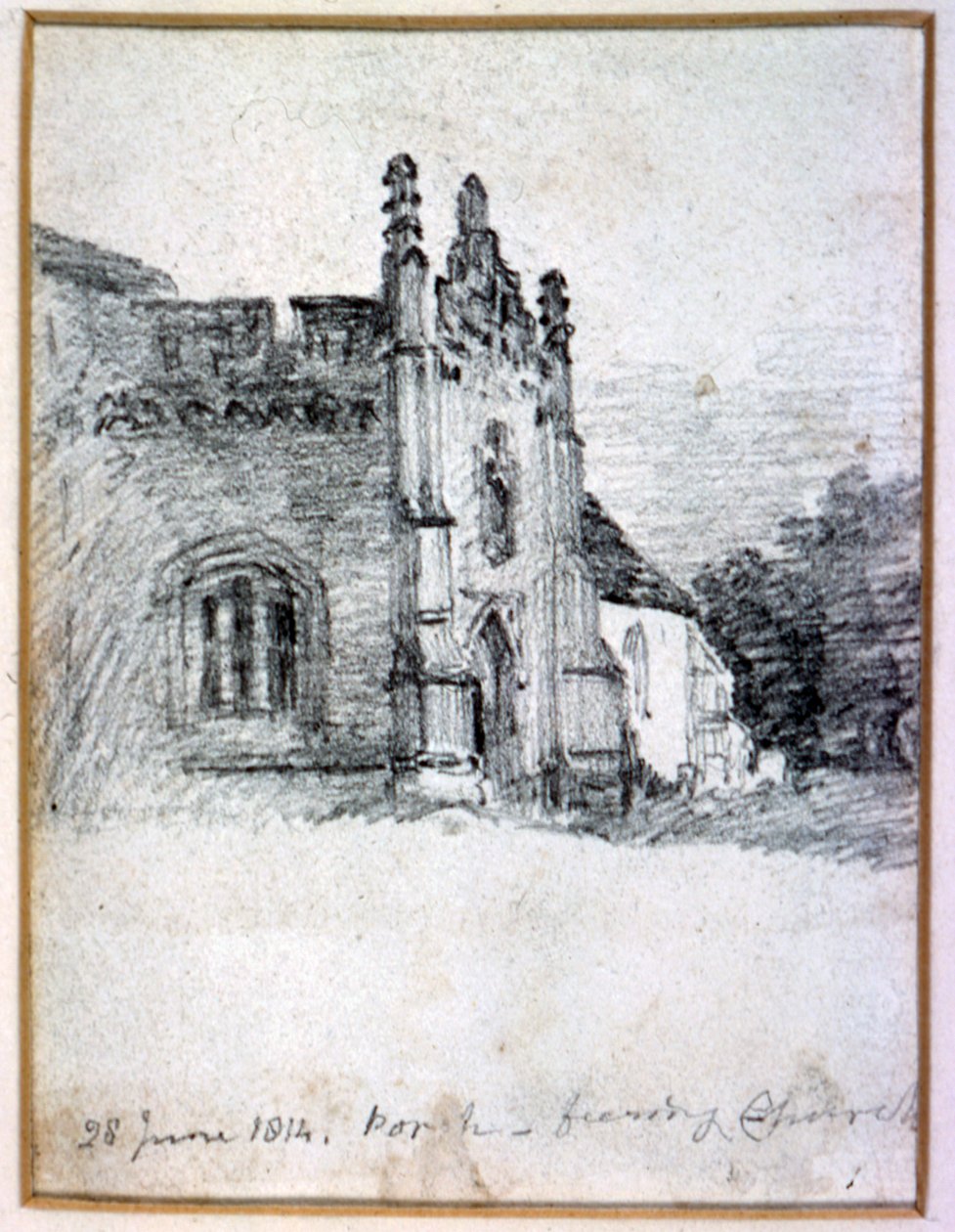 Verandaen i Feering Kirke, 28. juni 1814 af John Constable