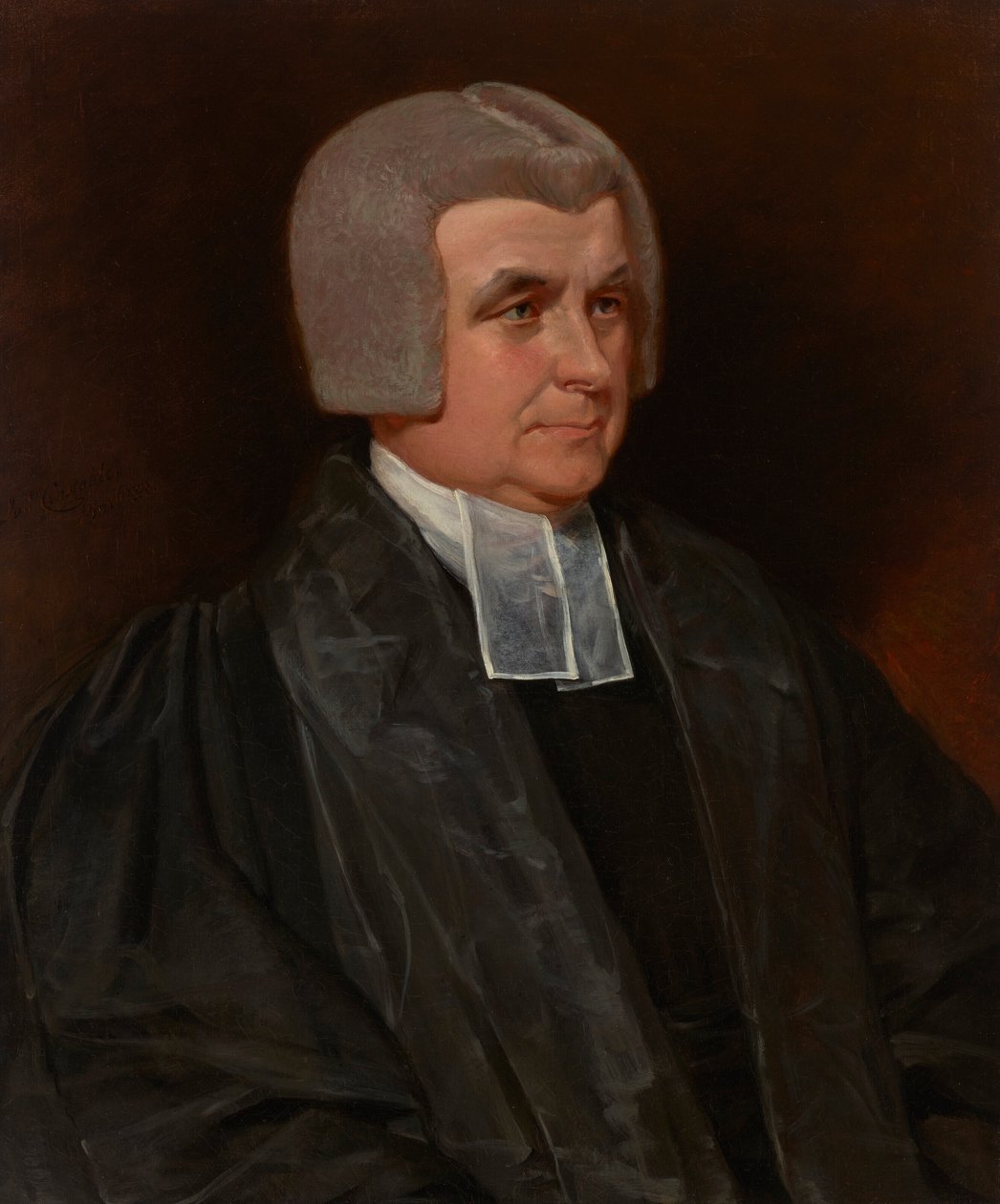 Portræt af pastor Dr. John Wingfield (1760-1825), domprovst i Worcester Cathedral, i halv længde, i sort kjole og hvide bånd af John Constable