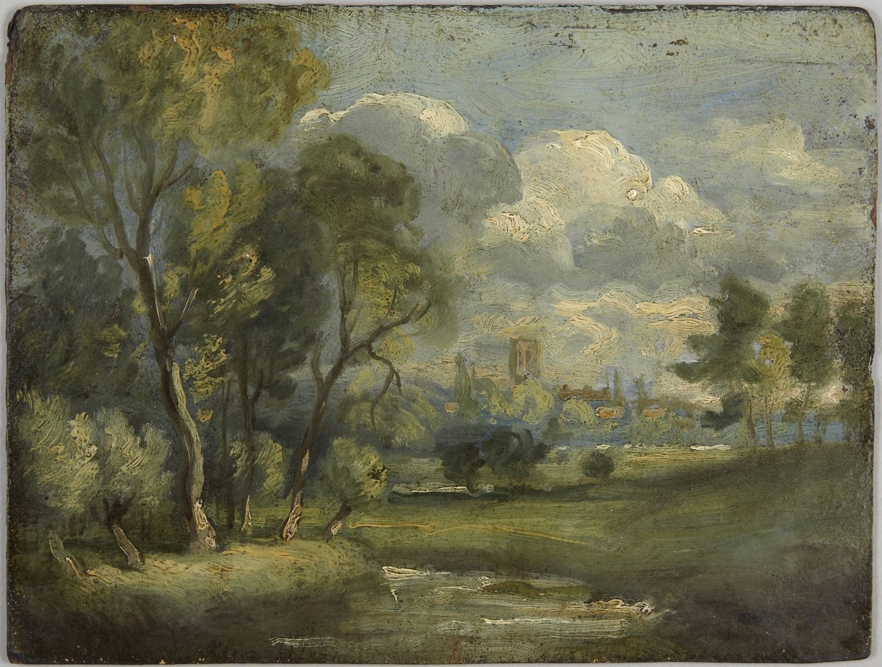 Forside: Flodeng, skitse; Bagside: Piletræer, skitse af John Constable