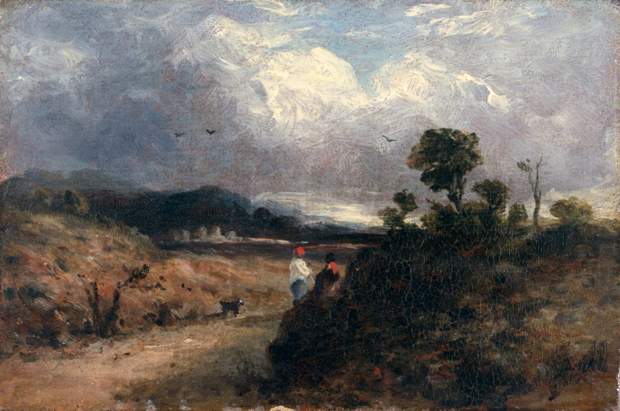 Vejscene (olie på lærred) af John Constable