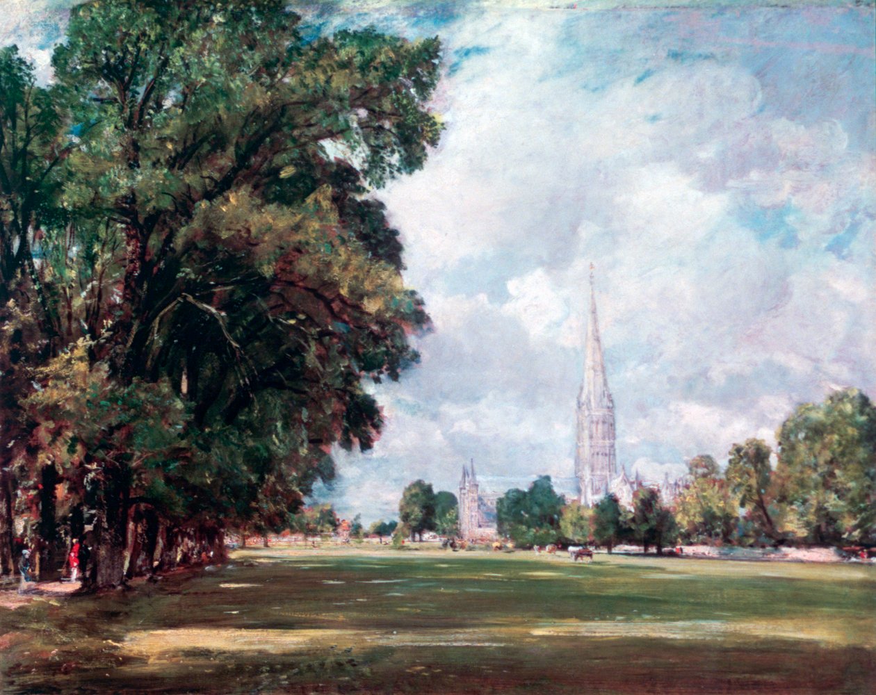 Salisbury Cathedral fra Lower Marsh Close, 1820 af John Constable