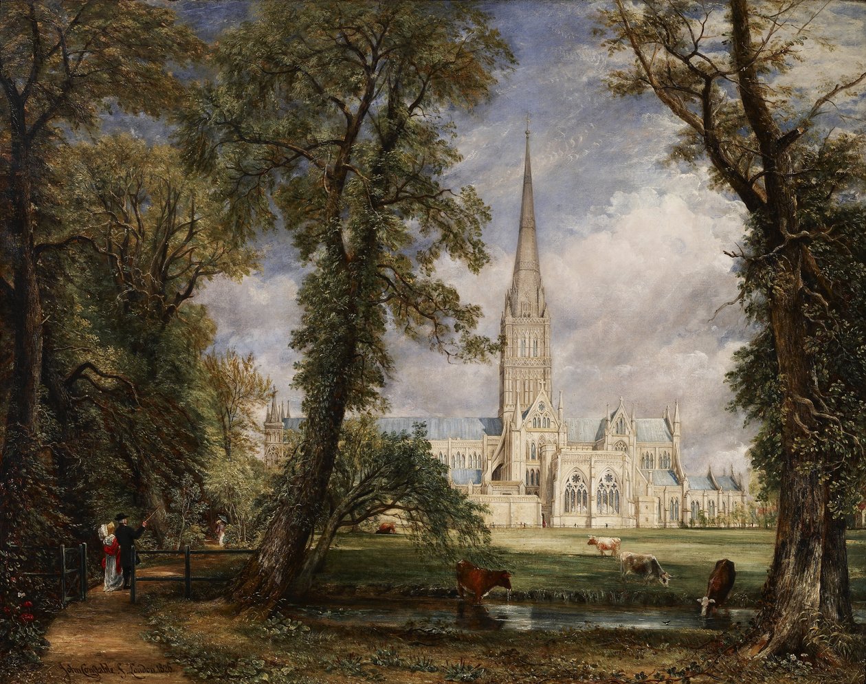 Salisbury-katedralen set fra biskoppens have af John Constable