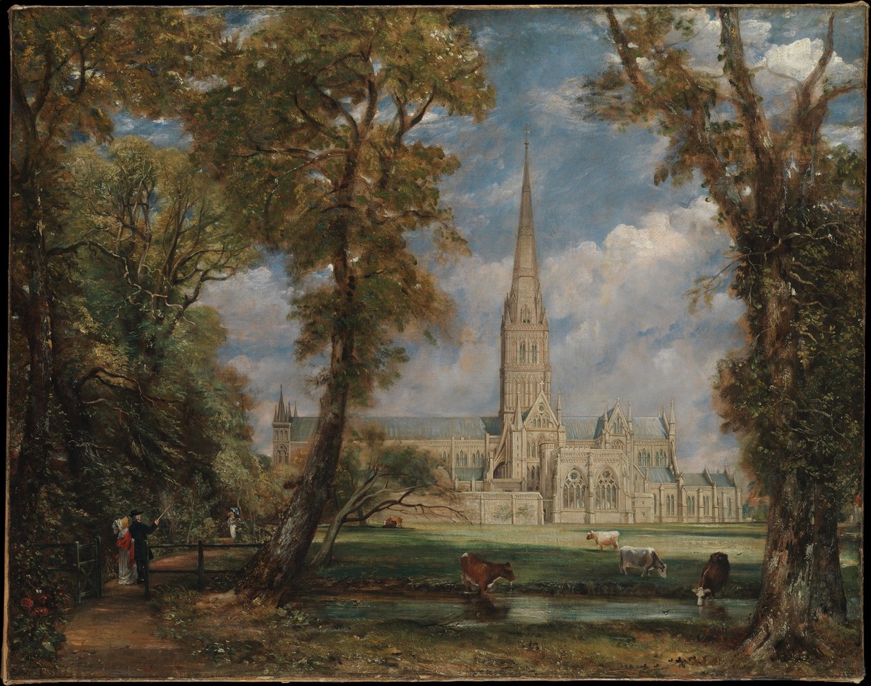 Salisbury-katedralen set fra biskoppens grund af John Constable