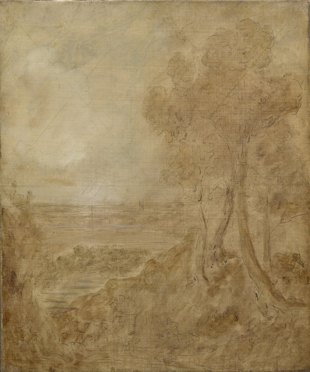 Skitse til "Dedham Vale", ca. 1827 af John Constable