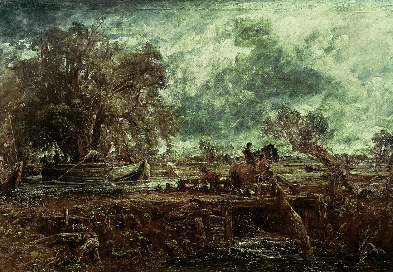 Studie til Den springende hest, ca. 1825 af John Constable