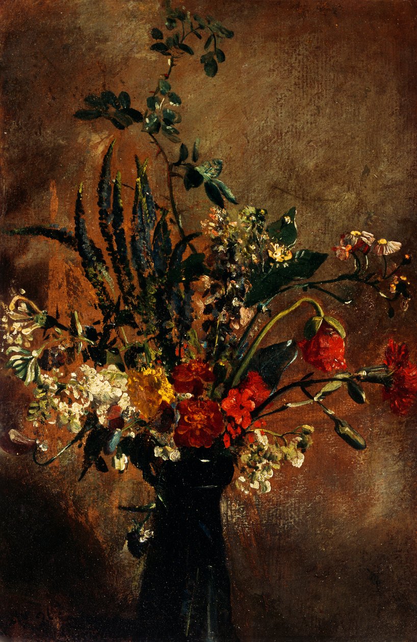 Studie af blomster i et hyacintglas af John Constable