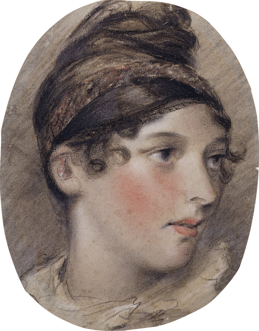 Studie af hovedet af en dame i profil, 1808 af John Constable