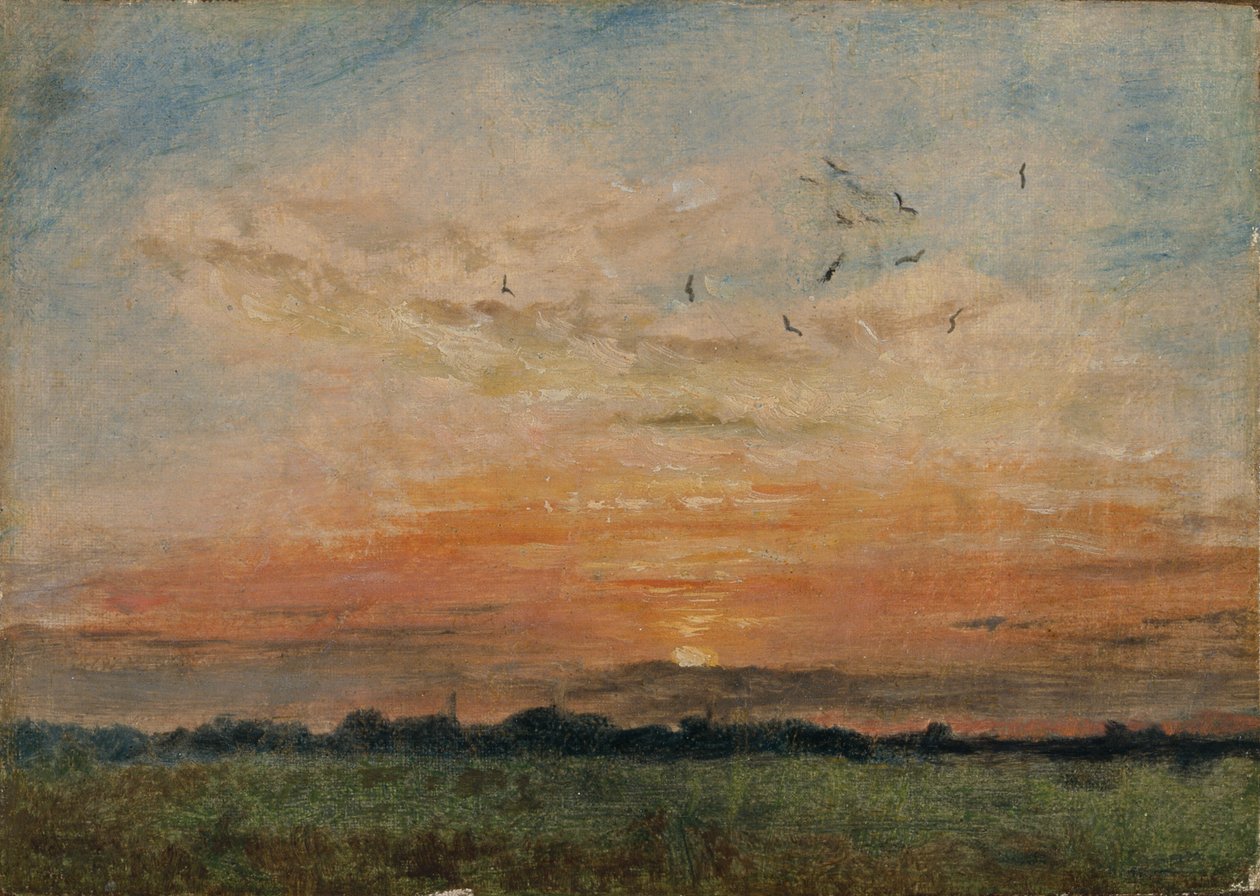 Solnedgang (olie på lærred) af John Constable