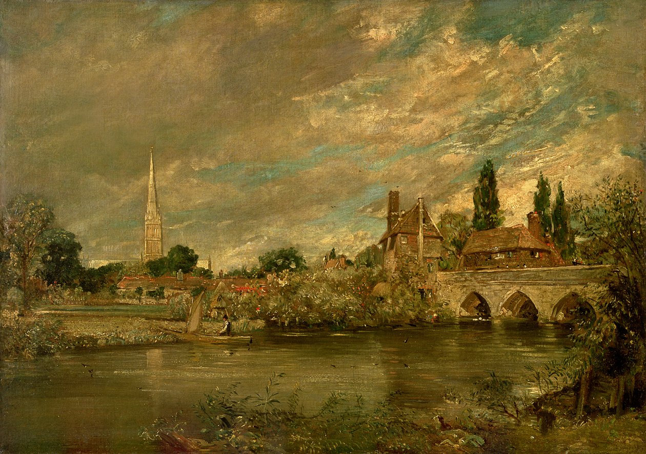 The Bridge of Harnham og Salisbury Cathedral, c.1820 af John Constable