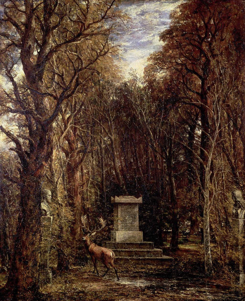 Cenotaph til Reynolds minde, Coleorton, ca. 1833 af John Constable