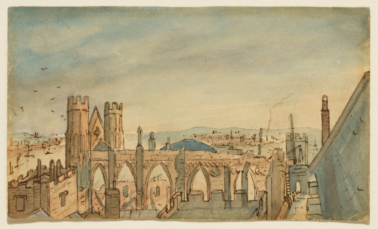 Houses of Parliament efter branden af John Constable