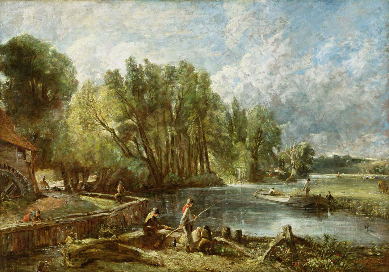 The Young Waltonians - Stratford Mill, ca. 1819-25 af John Constable