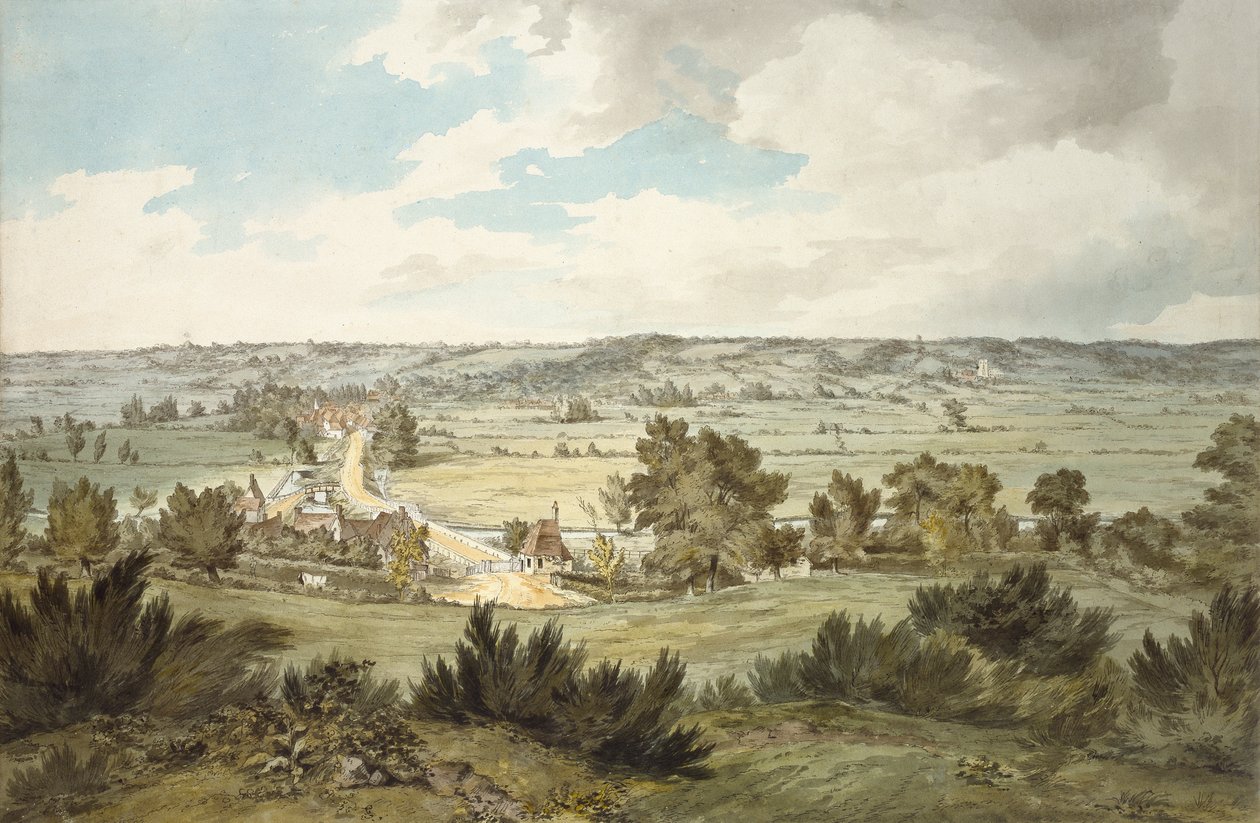 Valley of the Stour med Stratford St Mary set fra nær Dedham, c1800 af John Constable
