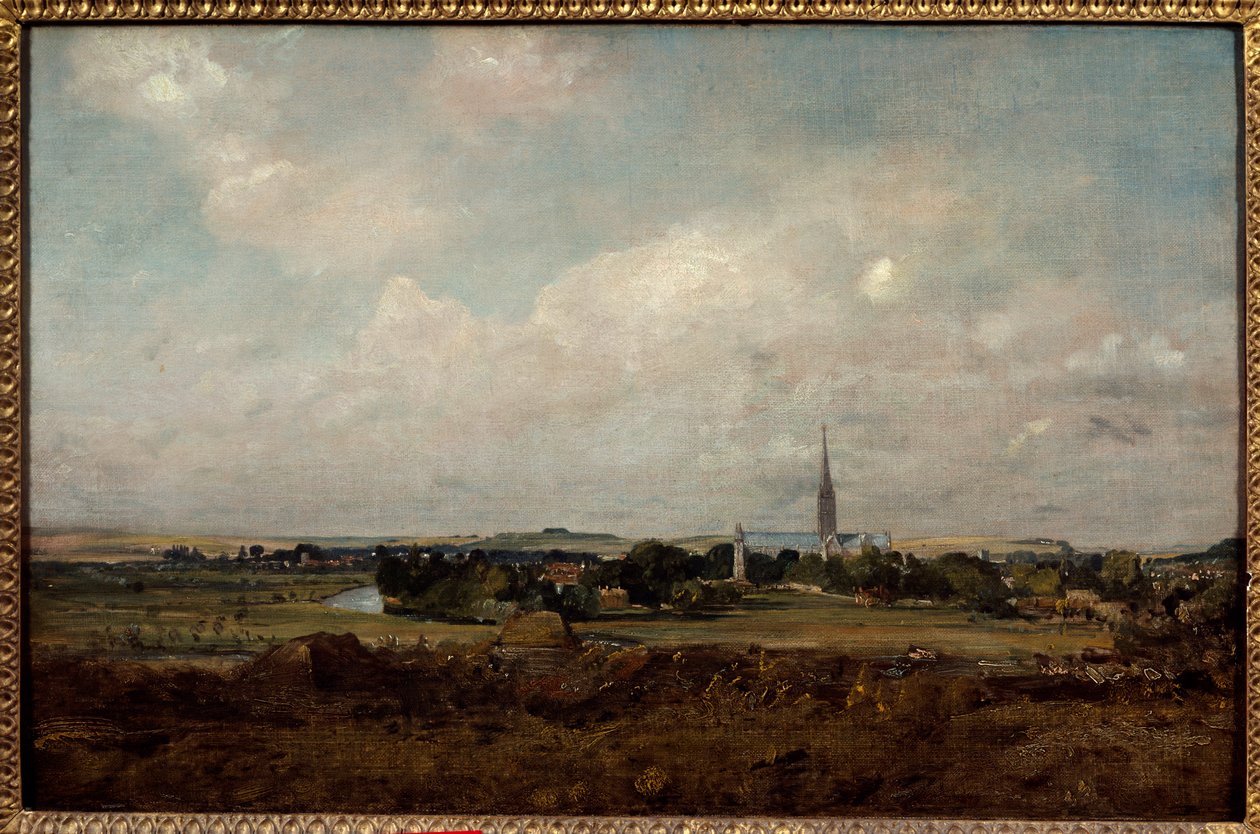Udsigt over Salisbury i England Maleri af John Constable (1776-1837) (ec.engl.) Søn. 0,35x0,51 m Paris, Musée du Louvre. af John Constable