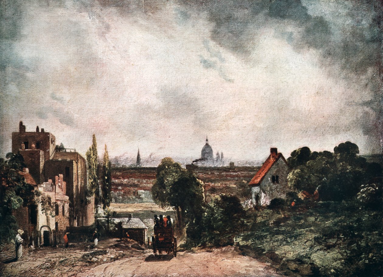Udsigt over London City fra Sir Richard Steeles Cottage, 1800-tallet 1913. af John Constable