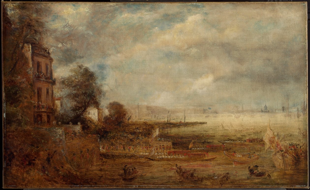Waterloo Bridge set fra Whitehall Stairs af John Constable