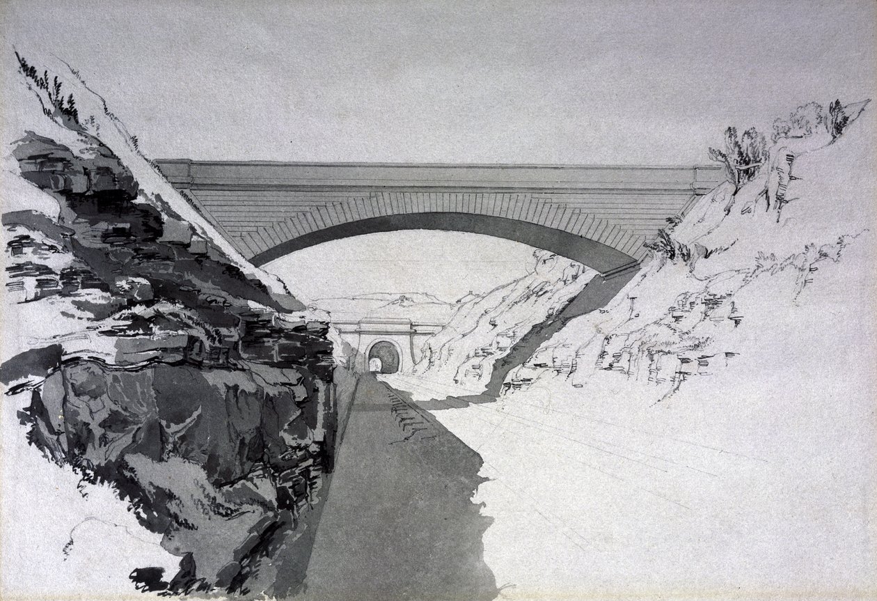 Bøgetunnel, 27. juli 1837 (pen & blæk og vask på papir) af John Cooke Bourne