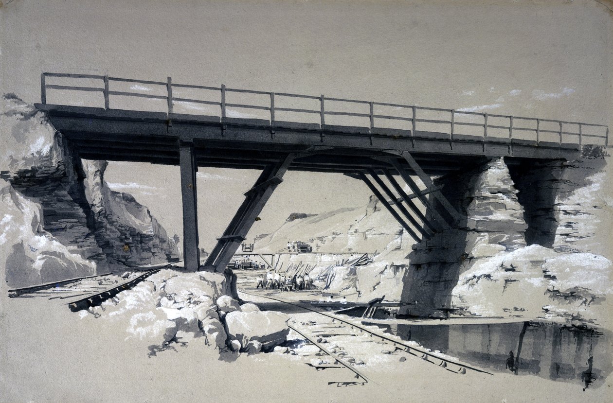Blisworth Cutting, Northamptonshire, 2. juli 1837 (pen & blæk og vask på papir) af John Cooke Bourne
