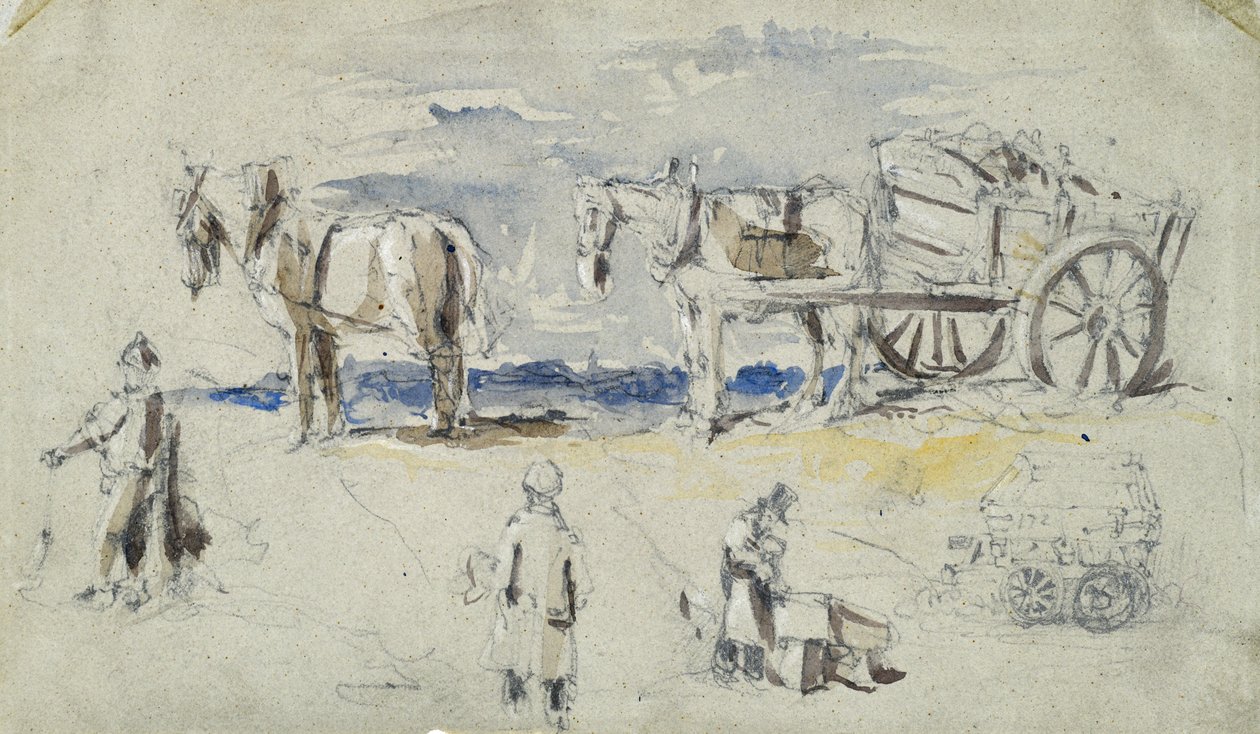 Konstruktion af London og Birmingham Railway, ca. 1835 (blyant med vask på papir; sammensat skitse) af John Cooke Bourne