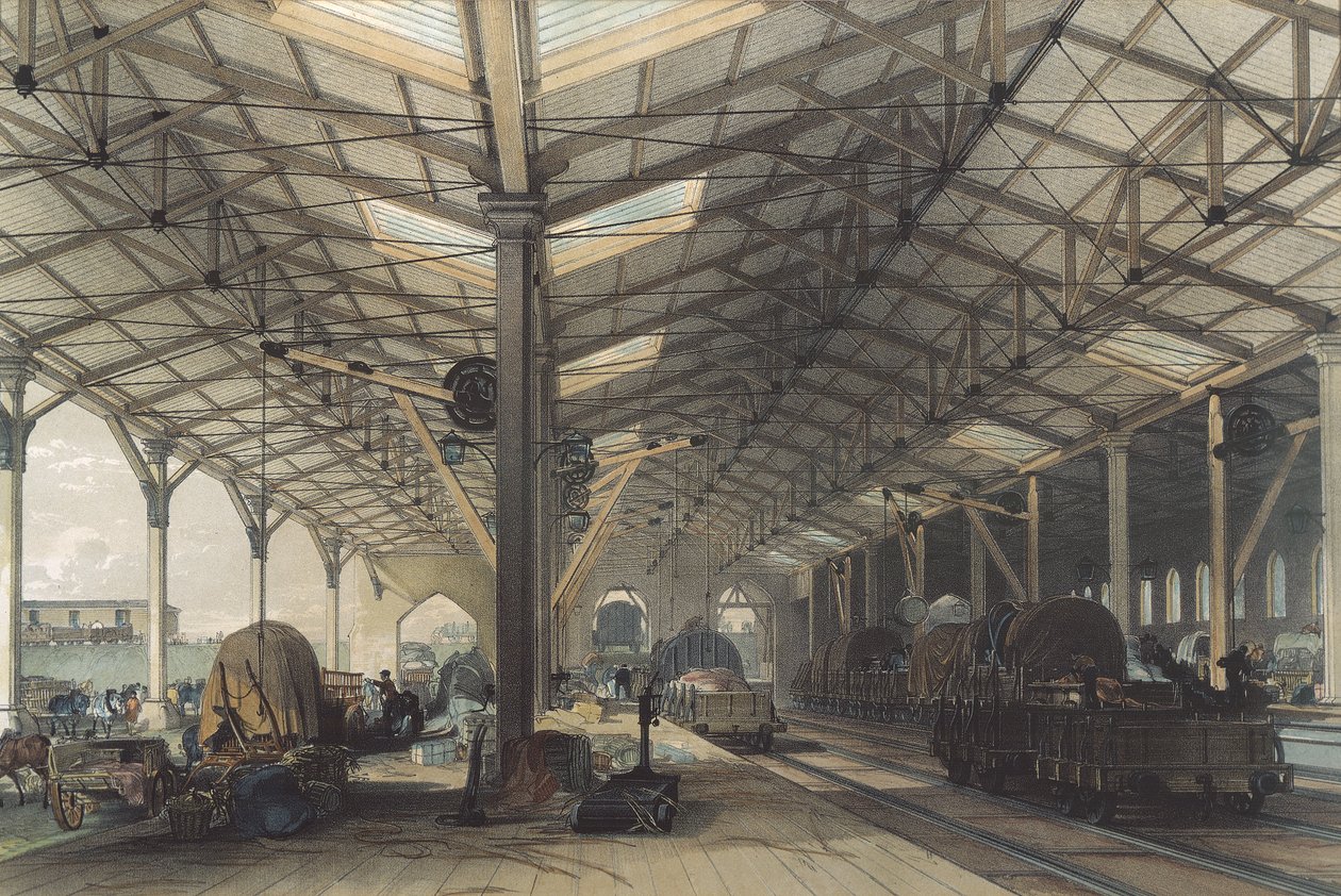 Godsskur, Bristol, Great Western Railway, 1846 af John Cooke Bourne