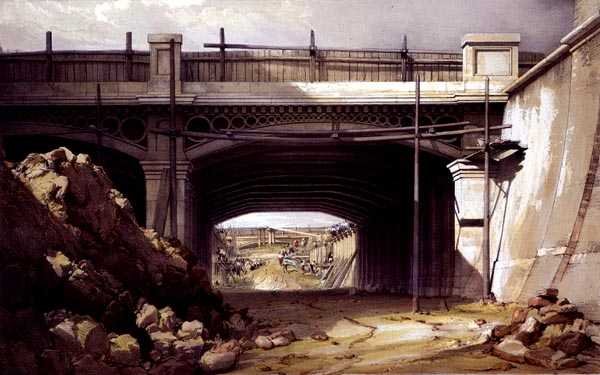 Hampstead Road Bridge af John Cooke Bourne