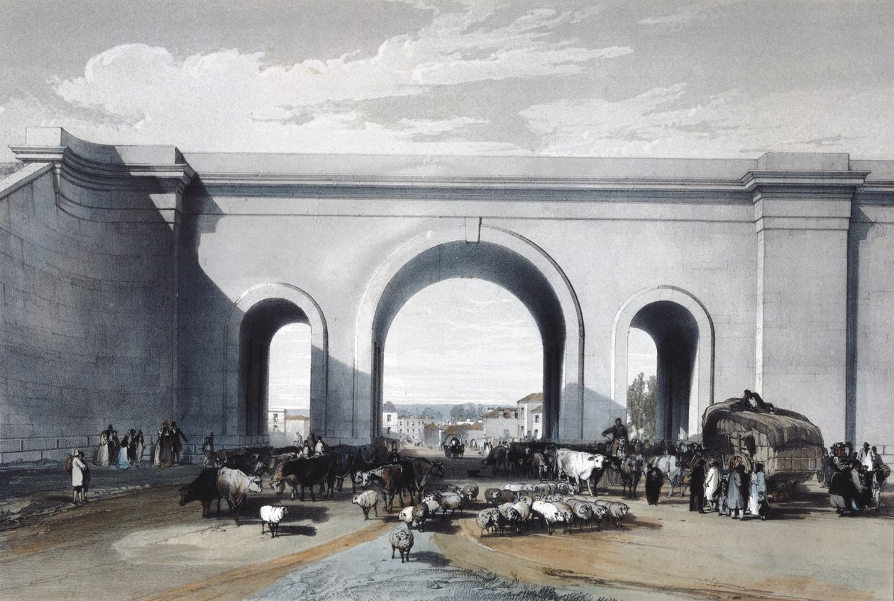 Jernbanebroen ved Chippenham, Wiltshire, 1846 af John Cooke Bourne
