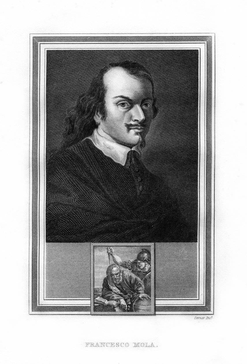 Pier Francesco Mola, italiensk barokmaler, 1825. af John Corner