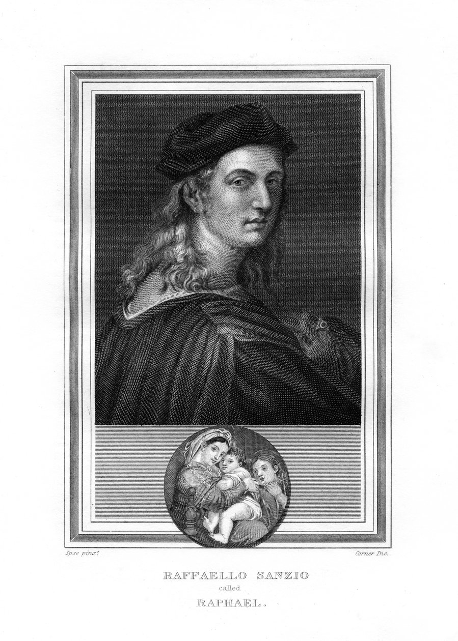 Raphael eller Raffaello, malermester og arkitekt ved den florentinske skole, 1825. af John Corner